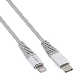 InLine 31460A USB-C Lightning kabel, voor iPad, iPhone, iPod, zilver/aluminium, 2 m