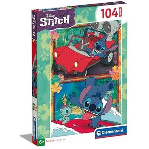 Clementoni Supercolor Disney Stitch Puzzel – Super Puzzel – 104 Stukjes – Kinderpuzzels – Vanaf 6 Jaar