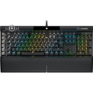 Corsair K100 RGB Gaming-toetsenbord (OPX optisch-mechanische schakelaars: ultrasnel en lineair, PBT-toetsen met dubbele injectie, Elgato Stream Deck-integratie) AZERTY, zwart
