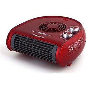 Orbegozo FH 5033 verwarming, instelbare thermostaat, 2 vermogensniveaus, koudeluchtventilatorfunctie, onmiddellijke warmte, indicatielampje, draaggreep, 2500 W, rood