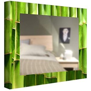 Ccretro-Lit Bamboe Verlichte Badkamer Spiegel, Metacrylaat, Meerkleurig, 60 x 60 cm