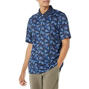 Amazon Essentials Men's Sneldrogend golfpoloshirt met normale pasvorm (verkrijgbaar in grote en lange maten), Blauw Kikkers, XS