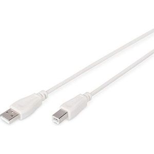 Digitus USB 2.0-1,0 m aansluitkabel - USB A (M) naar USB B (M) - 480 Mbit/s - aansluitkabel, USB-kabel - beige
