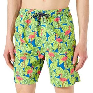 Regatta Unisex Hamza Short Swim Trunks, Bright Kiwi Flamingo, L