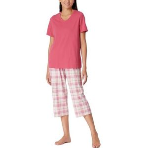 Schiesser Damespyjama 3/4 kort katoen-Comfort Essentials pyjama-set, roze_181248, 42, Roze_181248, 42