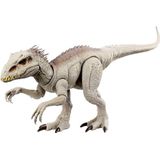 Mattel Jurassic World Indominus Rex, dinosaurusspeelgoed met licht, geluid, bijtbewegingen en zijwaartse bewegingen van de nek, I-Rex kan zich camoufleren en vechten, digitaal spel HNT64