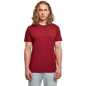 Build Your Brand Basic T-shirt voor heren, ronde hals, rood (cherry), 4XL