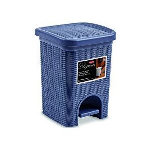Stefanplast Elegance Badkamer-vuilnisbak, kunststof, marineblauw, 20,5 x 20,5 x 28 cm