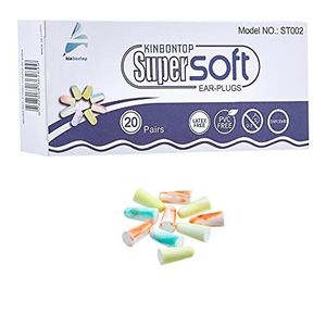 Kinbontop zachte schuimoordopjes, 38dB SNR, ruisonderdrukking, gehoorbescherming, slapen, werken, schieten, reizen - gemengde kleuren (20-pack)