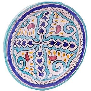 Biscottini Decoratief bord, 25 x 25 x 6,5 cm, keramisch bord van Marokkaans kunsthandwerk, keukendecoraties, handbeschilderde decoratieve borden