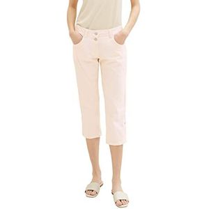 TOM TAILOR Capribroek voor dames, taps toelopend, relaxed fit, 32180 - Fawn Beige Offwhite Stripe, 44