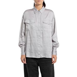 Replay Dames relaxed fit blouse viscose, 371 Dusty Wisteria, L