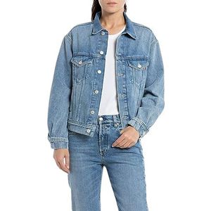 Replay Korte jeansjas voor dames, 009, medium blue., L