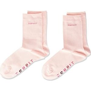 ESPRIT Uniseks-kind Sokken Foot Logo 2-Pack K SO Katoen Eenkleurig Multipack 2 Paar, Roze (Orchid 8985), 23-26