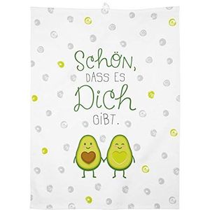 GRUSS & CO Theedoek ""Avocado"" | Katoen, 60 cm x 45 cm, gekleurde motiefdruk | Cadeau Keuken, Koken, Grillen | 47106