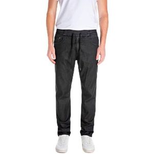 Replay Heren slim taps toelopende jeans Lanny Touch-collectie, 098 Black, 28W x 30L