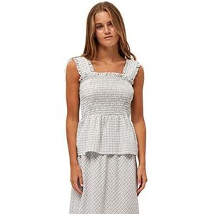 Minus Dames Valencia Top, wit geruit, 14