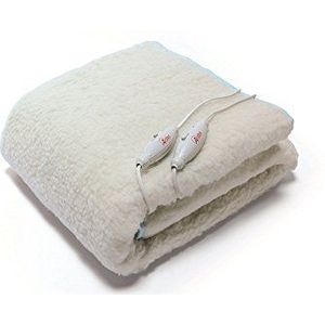 Ardes AR4AM22 Morpheo bedwarmer voor tweepersoonsbed, 100% pure wol, 150 x 160 cm, 2 verwarmingszones, gemaakt in Italië, beige