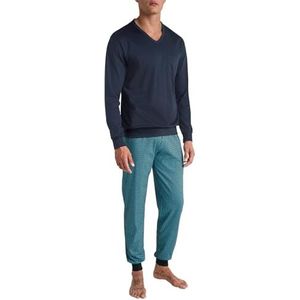 Pyjama - Bright Blue - V-hals - Lange Mouwen - Borstzak