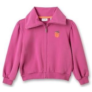 Sanetta Sweatjack voor meisjes, lange mouwen, hoodie, capuchon, biologisch katoen, berry, 128 cm