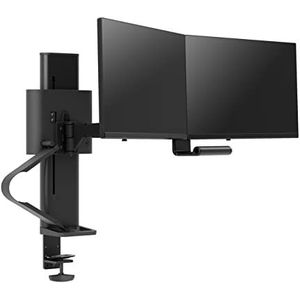 Ergotron TRACE ™ Dual Monitorarm, VESA Bureauhouder – voor 2 monitoren tot 27 inch, elk 1,8 tot 10 pond – mat zwart
