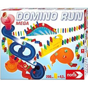 Noris 606062023 - Domino Run Mega Set met 200 stenen, ks, kbaan en andere accessoires, vanaf 3 jaar
