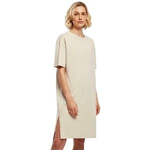 Urban Classics Damesjurk van biologisch katoen, organisch, oversized, met slit T-shirt, jurk voor vrouwen met split in vele kleuren, maten XS - 5XL, Softseagras, 4XL