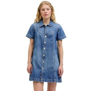 Jack & Jones - Amara A Shape - Denim Jurk - Korte Mouwen - Stonewash