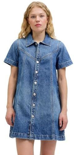 Jack & Jones - Amara A Shape - Denim Jurk - Korte Mouwen - Stonewash