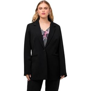 Ulla Popken Dames Jersey Blazer, zwart, 46-48 grote maten