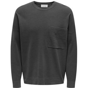 ONLY & SONS Onslamai Ovz 12 Ls Pocket Crew Knit, magnet, XS
