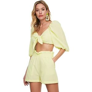 Trendyol Dames Gedetailleerde lagere Top Team Skirt Set, Lichtgroen, 42