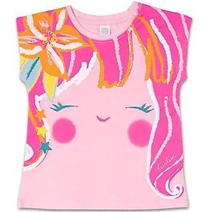 Tuc Tuc T-shirt met gebreid patroon, roze, fuchsia, meisjes Seashell, Roze, 6 Maanden
