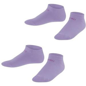 ESPRIT Uniseks-kind Korte Sokken Foot Logo 2-Pack K SN Katoen Kort Eenkleurig Multipack 2 Paar, Paars (Lupine 6903), 35-38