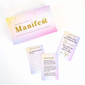 Dream Big & Manifest - 100 Kaarten - Mindfulness & Wellbeing Card Pack. Tips & Tricks om uw wildste dromen en doelen te manifesteren.