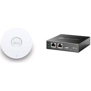 TP-Link EAP653 AX3000 Gigabit Dualband WiFi 6 WLAN Access Point (Omada SDN, PoE/DC angetrieben) wit & TP-Link OC200 Omada Hybrid PoE Hardware Controller voor EAP-serie, grijs metallic