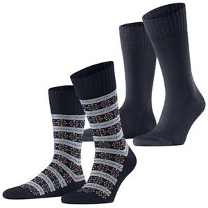 ESPRIT Herensokken Scandi 2-Pack M SO katoen wol patroon 2 paar, blauw (Space Blue 6116), 43-46, blauw (Space Blue 6116)., 43-46 EU