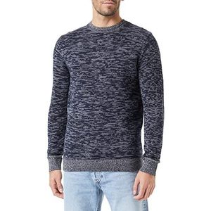 TOM TAILOR Uomini Gebreide trui in gemêleerde look 1034288, 30810 - Navy Kakhi White Mouline, L