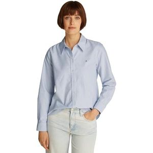 Tommy Hilfiger Dames Oxford Relaxed FIT Shirt WW0WW46111 L/S Shirt, blauw, 32, Blauw (Classic Ithaca/Mid Blue), 58