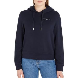Tommy Hilfiger Dames Hoodie Logo, Blauw (Woestijnhemel), XXL