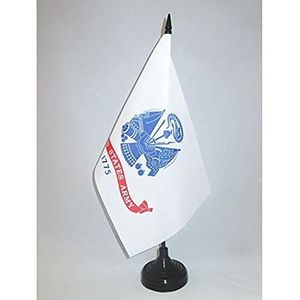 USA 1775 Tafelvlag 14x21 cm - US - American Army Desk Vlag 21 x 14 cm - Zwarte plastic stok en voet - AZ FLAG