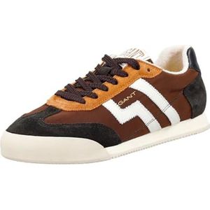 GANT - Sneakers Laag - Bruin Zwart Wit - Imitatieleder - Vetering met 7 Gaten