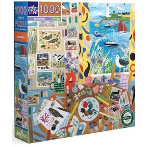 eeBoo - SEABIRDS Volwassen gerecycled karton - kleurrijke puzzel 1000 stukjes met vogels - PZTSAB