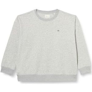 GANT REL Shield C-Neck Sweat Sweatshirt, Light Grey Melange, standaard, lichtgrijs gem., XXS