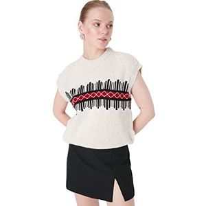 TRENDYOL Damessweater met patroon, stone, maat M, stone, M