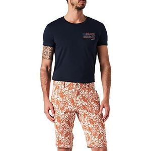 TOM TAILOR Uomini Regular Slim Chino bermuda shorts 1031447, 29581 - Acorn Brown Tropical Design, 34
