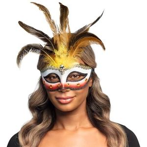 Boland 71986 - Oogmasker voodoo tovenaar, doodshoofdmasker, accessoire voor kostuums, carnaval, themafeesten en Halloween