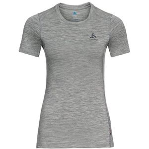 Ondershirt Odlo Women BL Top Crew Neck S/S Merino 200 Grey Melange Grey Melange