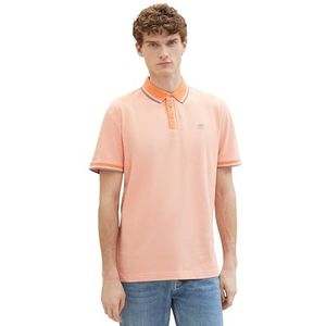 TOM TAILOR Poloshirt voor heren, 35202 - Wit Oranje Twotone, XL
