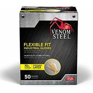 Venom Steel 50-Count One Size Past op alle Latex Reinigingshandschoenen